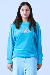 EMBELISHED VELOUR SWEATSHIRT