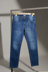 SLIM STRAIGHT FIT DENIM PANTS