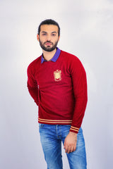 SWEAT SHIRT WITH GOLD BADGE EMBROIDED