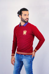 SWEAT SHIRT WITH GOLD BADGE EMBROIDED